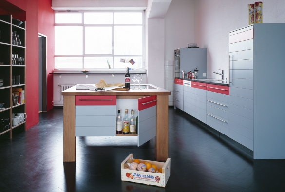 îlot central en poirier 
