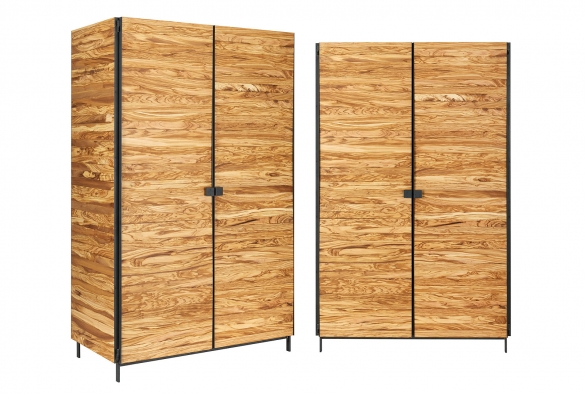 armoire en olivier  et acier